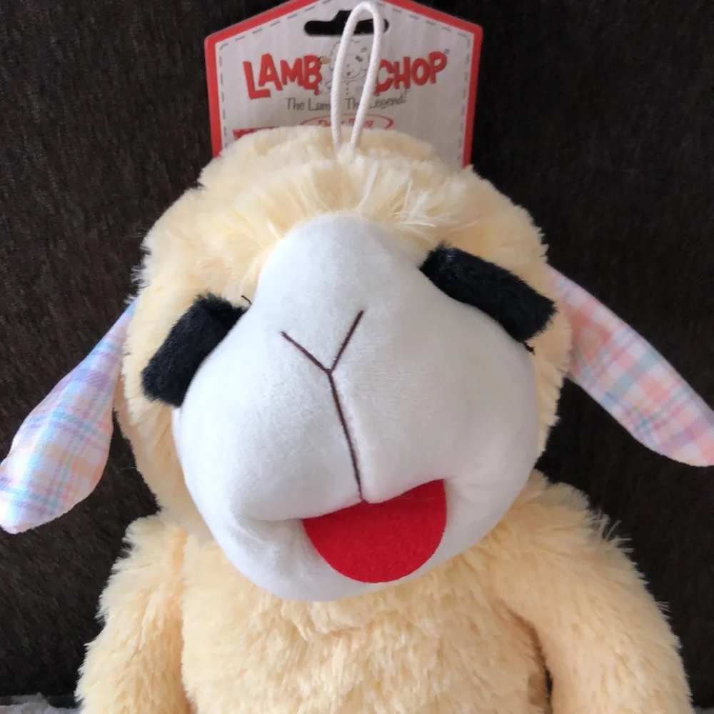 Yellow Plush EASTER Lamb Chop DOG Toy
